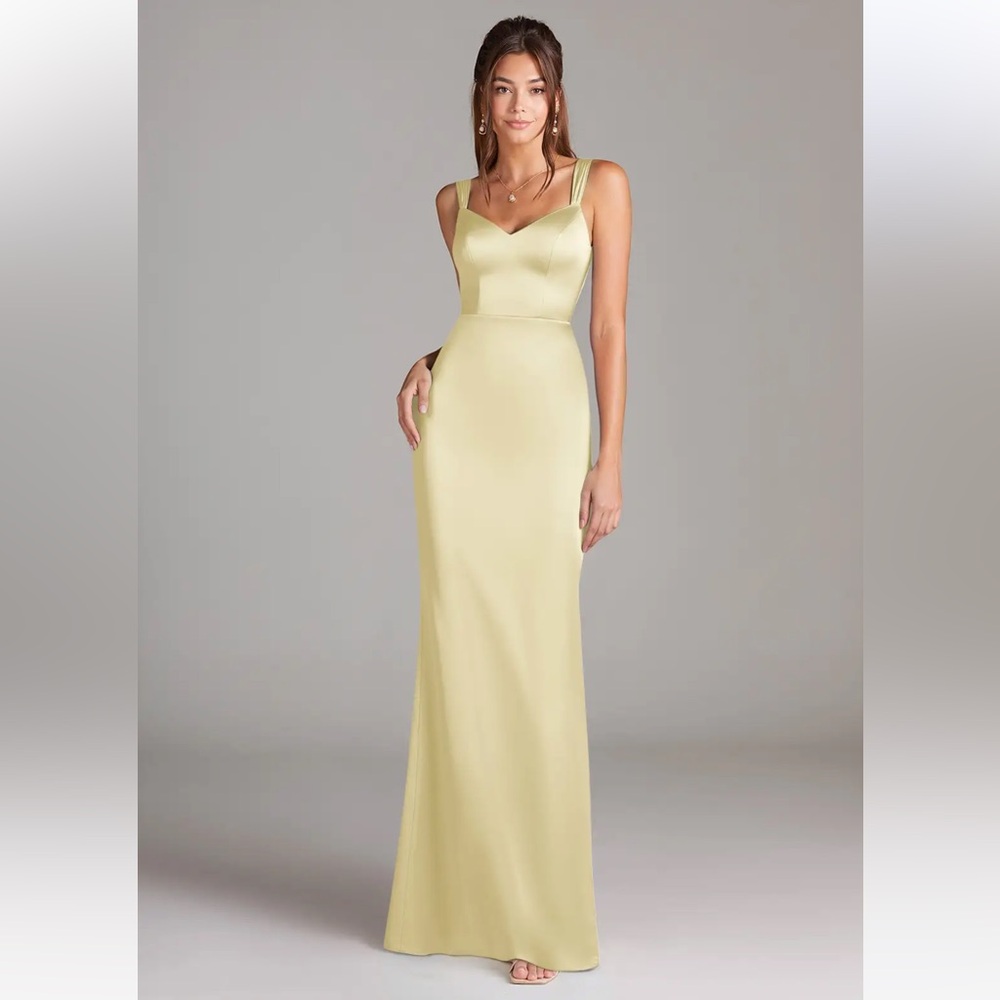 Azazie lemon sorbet “Denice” dress